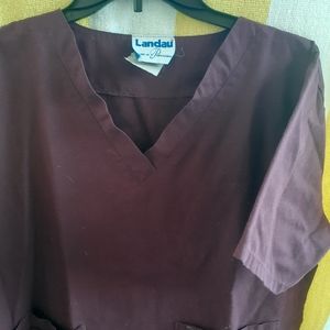 Maroon leg scrub top